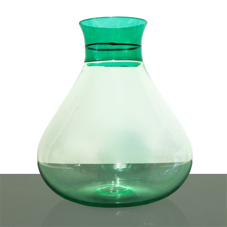 Ludovico Diaz De Santillana  per Venini - Vaso in vetro soffiato di Murano verde collezione Colletti