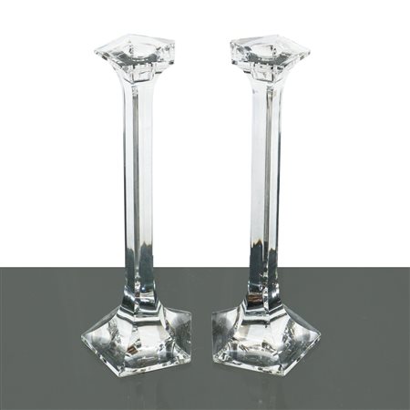 CJ Riedel - Coppia di portacandele Pentagon in cristallo, 70s