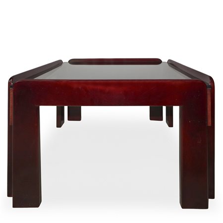 Afra e Tobia Scarpa - Coffee table in legno di noce con piano in vetro fumè, 1960s