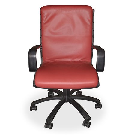 Ferdinand Porsche  per Poltrona Frau - Poltrona Antropovarius in pelle rossa