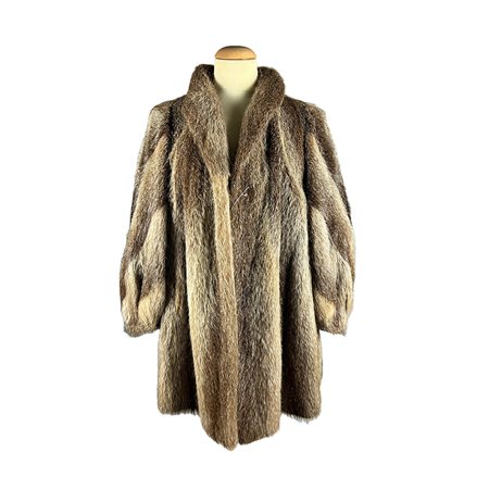 CAPPOTTO IN PELLICCIA DI CASTORINO TAGLIA IT 42/44