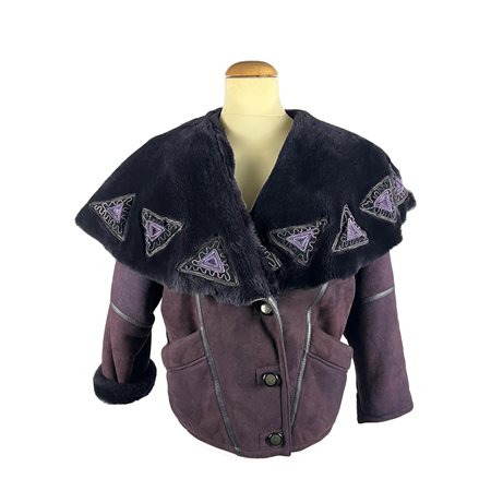 ELEGANTE GIACCA CORTA IN SHEARLING ORIGINALE, TAGLIA IT 44