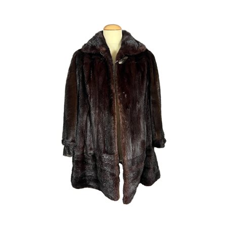 CAPPOTTO IN VERA PELLICCIA DI VISONE FEMMINA TAGLIA IT 44/46
