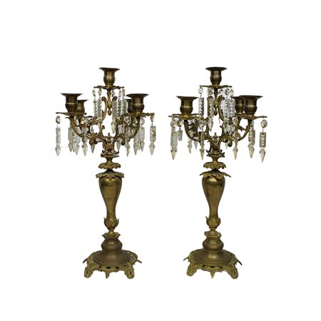 COPPIA DI CANDELABRI A 5 FIAMME 