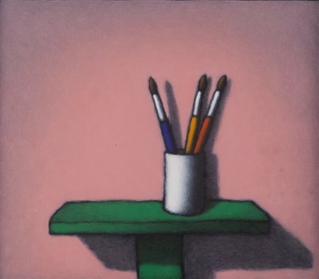 TINO STEFANONI (1937-) Senza titolo 1991olio su tela cm 30x35firmato e datato...