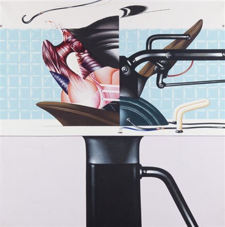 SERGIO SARRI (1938-) Piano di lavoro 1972acrilico su tela cm 120x120firmato e...