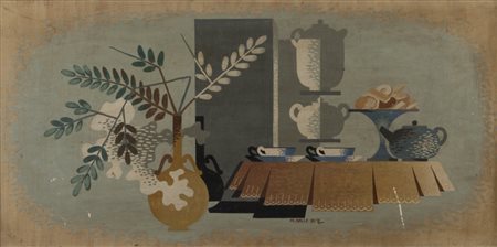 MINO DELLE SITE (1914-1996) Senza titolotecnica mista su cartone pressato cm...