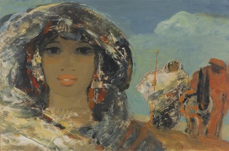 SALVATORE FIUME (1915-1997) Odalisca olio su tela cm 35x50firmato in basso a...