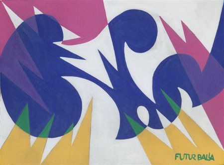 GIACOMO BALLA (1871-1958) Linee di spazio e velocità 1922 catempera su...
