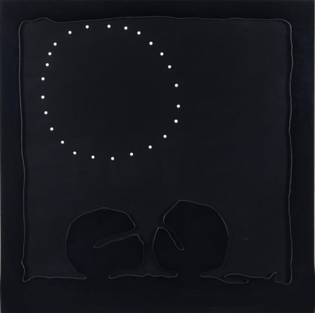 LUCIO FONTANA (1899-1968) Concetto Spaziale, Teatrino cartone sagomato cm...