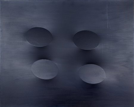 TURI SIMETI (1929-) Quattro ovali neri 2014acrilico su tela sagomata cm...