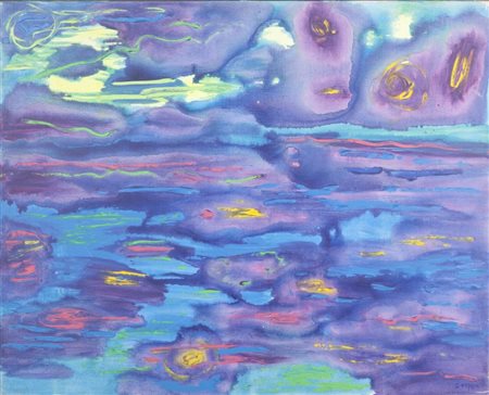 ANTONIO CORPORA (1909-2004) Le ninfee 1990acrilico su tela cm 81x100firmato...