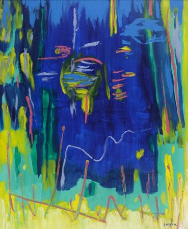 ANTONIO CORPORA (1909-2004) Gli stendardi di Saladino 1989acrilico su tela cm...