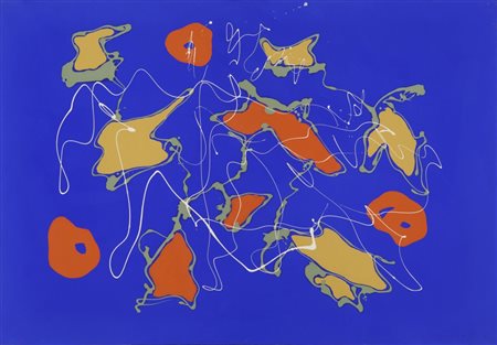 GIULIO TURCATO (1912-1995) Composizione (Fondo Blu) 1972acrilico su tela cm...