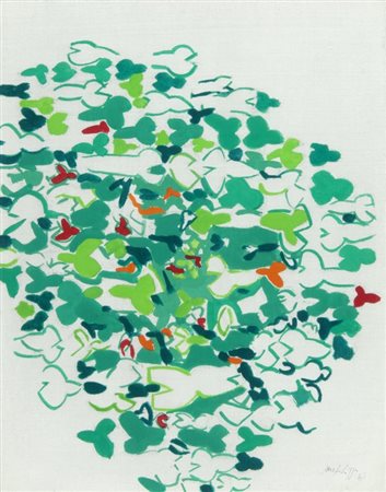 ANTONIO SANFILIPPO (1923-1980) Verde Arancio 1966tempera su tela cm...