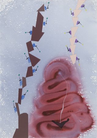 SERGIO DANGELO (1932-) Fiori per Aladino 1988tecnica mista su tela cm...