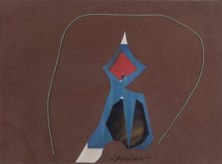 SERGIO DANGELO (1932-) Koblenz 1982collage su cartoncino cm 22x30firmato in...