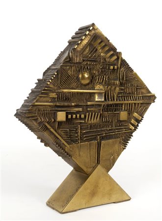 ARNALDO POMODORO (1926-) Romboide n. 2 1964bronzo cm 29,5x26x5,3 edizione 2...