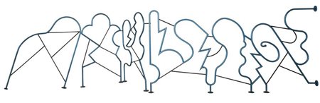 VIGO NANDA (1936-) Quattro elementi di una balaustra e due corrimano,...