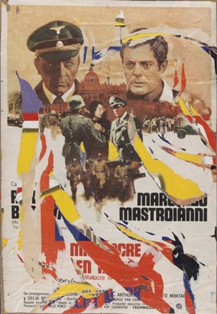 MIMMO ROTELLA (1918-2006) Il Massacro 2005 décollage su tela cm 109x74firmato...