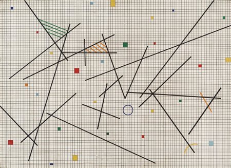 ANDREA BISANZIO (1918-1994) Senza titolo 1983tecnica mista su tavola cm...