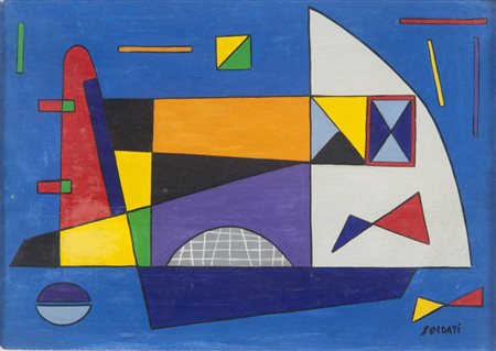 ATANASIO SOLDATI (1896-1953) Senza titolo 1952olio su tavola cm...