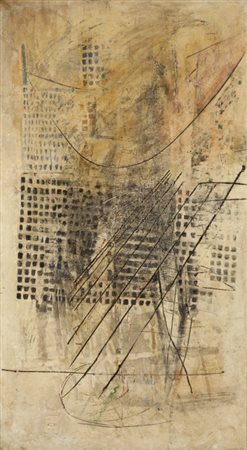 TANCREDI (PARMEGGIANI) (1927-1964) Senza titolo 1957tecnica mista su intonaco...