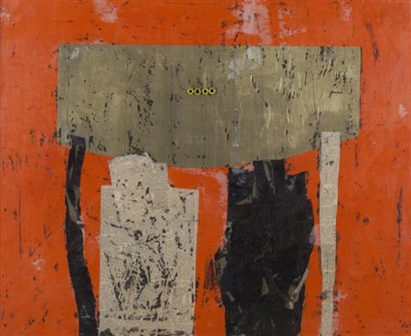 ROBERTO CRIPPA (1921-1972) Hommage à Brauner 1964tecnica mista su tavola cm...