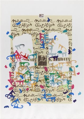 ALIGHIERO BOETTI (1940-1994) Senza titolo serigrafia cm 100x70firmato in...