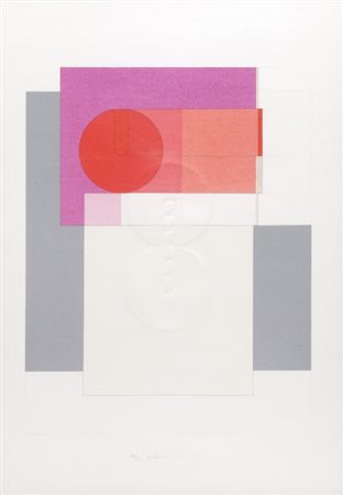 AGOSTINO BONALUMI (1935-2013) Senza titolo serigrafia su carta estroflessa cm...