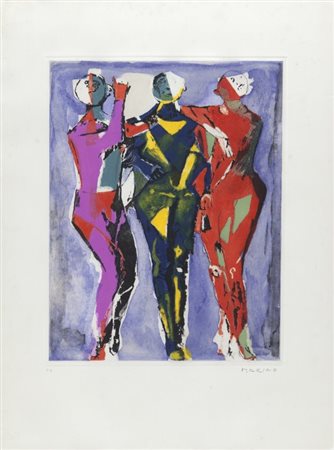 MARINO MARINI (1901-1980) Giocolieri 1978puntasecca acquaforte acquatinta a...