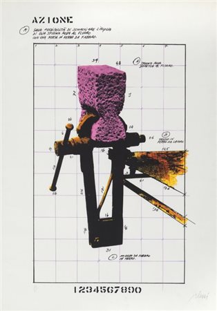 FABRIZIO PLESSI (1940-) Azione, fine anni Settantalitografie cm...