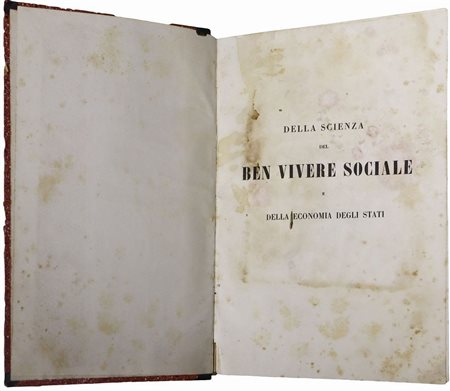 Francesco Bianchini (Italian 1662 - 1729)  - Della scienza del ben vivere sociale e della economia degli Stati, 1845