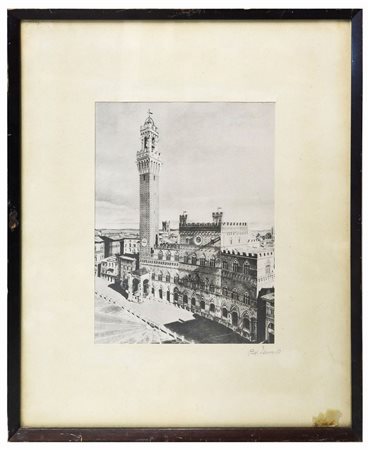 Piazza del Campo di Siena, incisione