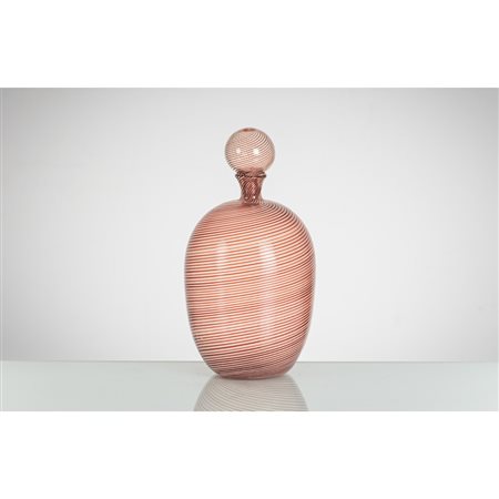 VENINI, Bottiglia con tappo in vetro