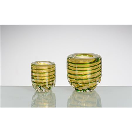 ERCOLE BAROVIER, Due piccoli vasi in vetro