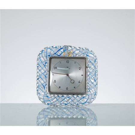 VENINI, Cornice con orologio in vetro