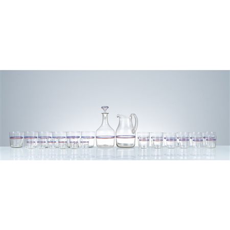 CARLO SCARPA, Raro servizio della serie “A Fili” in vetro