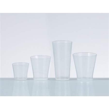 CARLO SCARPA, Quattro bicchieri in vetro