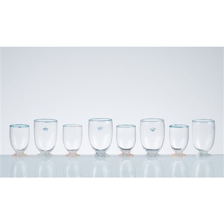 CARLO SCARPA, Otto bicchieri in vetro