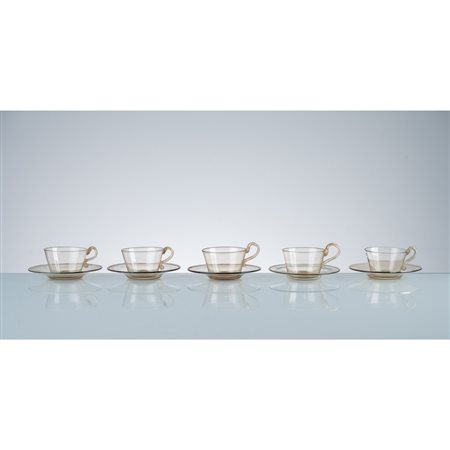 GIACOMO CAPPELLIN, Cinque tazze da caffè con piattino