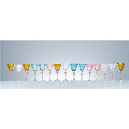 SALVIATI, Quindici bicchieri a calice