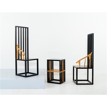 SHAO FAN, Coppia di seggioloni e tavolo