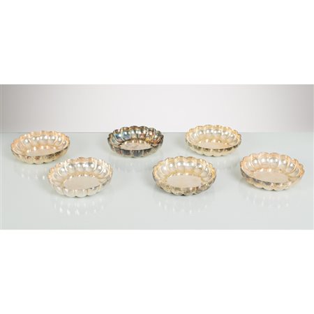 BULGARI, Sei coppe in argento 950