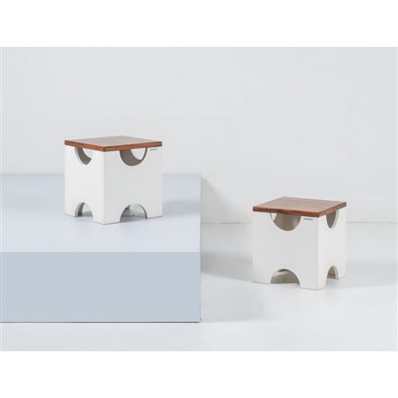 ETTORE SOTTSASS, Coppia di sgabelli modello “T29”