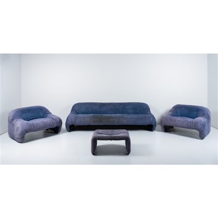 AFRA E TOBIA SCARPA, Divano, 2 poltrone e pouff “Bonanza"