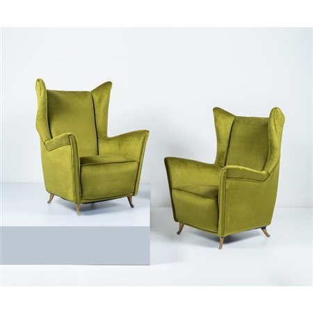 GIO PONTI (Attr.le), Coppia di poltrone