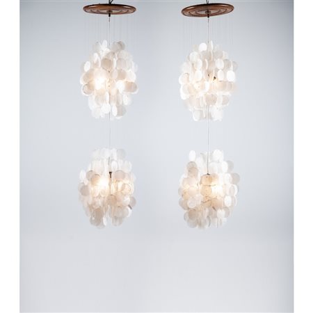 PRODUZIONE FRANCESE 1970 ca., Coppia di lampade a sospensione