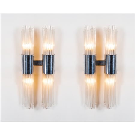 VENINI, Coppia di lampade da parete