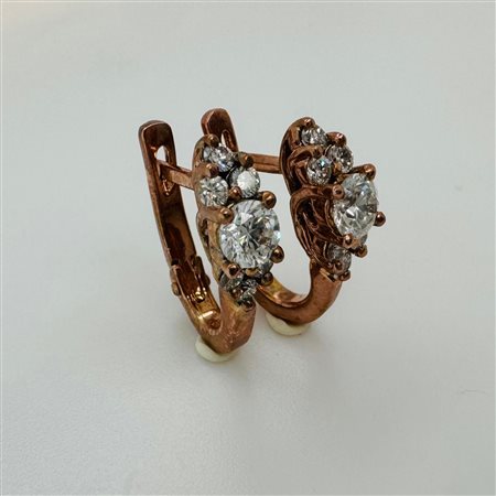 ORECCHINI IN ORO ROSA CON DIAMANTI – MH51205